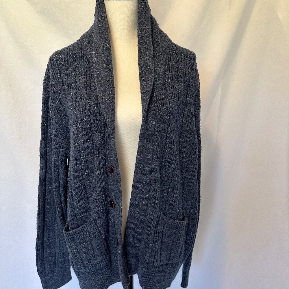 J. Crew Cable Knit Shawl Collar Men's Cardigan Size Large